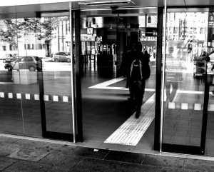 As soon as you enter a train station, visually disabled people will be guided by a path for visually created for them.